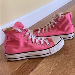 LIKE NEW pink high top converse